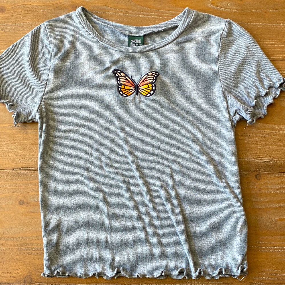Gray Crop Top